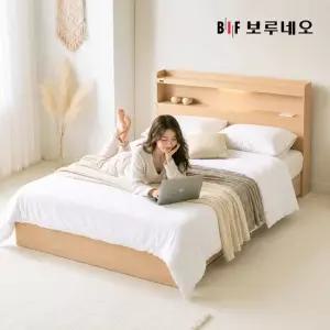 매트포함 보루네오 LED 수납침대 유로탑 카이언오크 슈퍼싱글