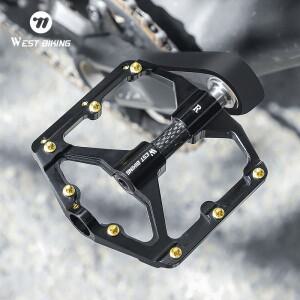 서쪽 자전거 자전거 페달 3 베어링 초경량 탄소 섬유 튜브 도로 자전거 페달 BMX MTB 플랫 페달 전문 자전