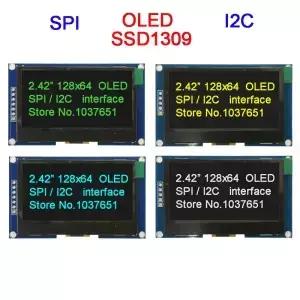 OLED 2.42인치 2.4인치 128x64 SPI I2C IIC SSD1309 컨트롤러 디스플레이 모듈 7핀 또는 블루 화이트 그린