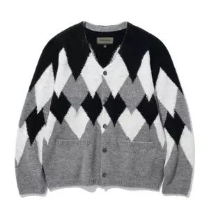 유니폼브릿지 [패플 단독] argyle mohair cardigan black