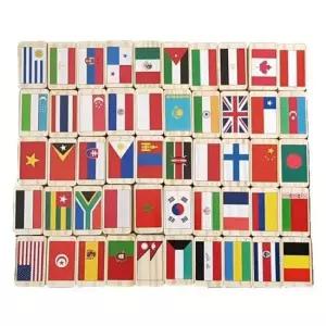 [무료배송] 세계 국기 원목 도미노 100pcs
