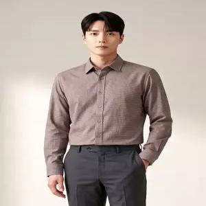 [BY파크랜드][오스틴리드]베이지 마이크로 패턴 기모셔츠-A3XE2211704B