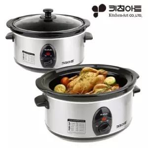 키친아트 3.2L 대용량 슬로우쿠커 저온가열 전기냄비 계란찜기 멀티쿠커 내솥분리 맥반석계란 주방 선물