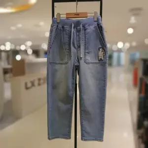 KO2DPU755곰와펜 8부 데님배기팬츠