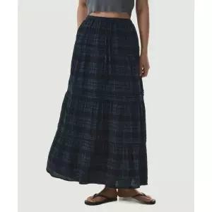 WHO.A.U Check Long Tiered Skirt / WHWHG3822F
