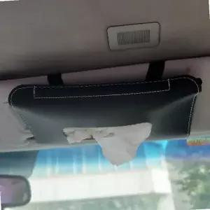 차량 실내 선바이저 부착 티슈 보관함 수납 정리 케이스 자동차 편의 용품