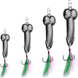 GaiRen 낚시 루어 남성을 위한 개그 선물 화이트 엘리펀트 아버지의 날 금속 빛나는 롱 캐스팅 시퀸 스푼