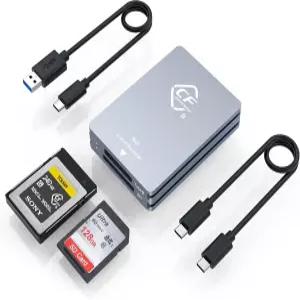 CFexpress Type B 및 SD 듀얼 슬롯 메모리 카드 리더기 10Gbps USB 3.2 Gen 2 알루미늄 합금 CF Express