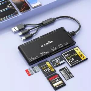 USB-C/USB3.0/Lightning 멀티 카드 리더 허브 - SD CF Micro XD MS 5Gbps 고속 전송 어댑터 플러그 및Play