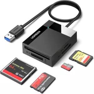UGREEN SD 카드 리더기 USB 3.0 허브 어댑터 5Gbps 동시 4장 읽기 CF CFI TF SDXC SDHC MMC Micro MS UHS-I