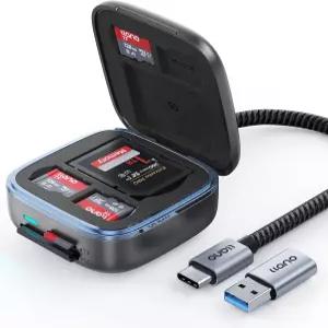 llano SD Micro 카드 리더 케이스 TF 3.0 메모리 홀더 5Gbps Type-C 3.2 Gen 1 6-슬롯 스토리지 플러그 앤