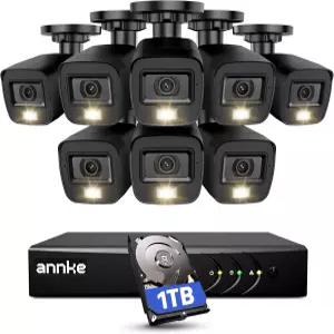 ANNKE 3K Lite 유선 카메라 시스템 야외용 8X 2MP 1TB HDD AI 인간/차량 감지 8채널 H.265 감시 DVR 및