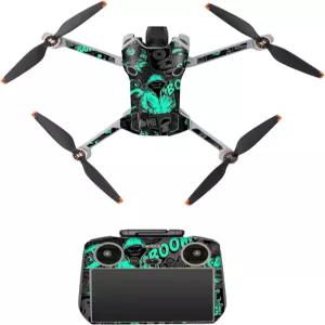 FSIDIWT DJI Mini 4 Pro와 호환되는 방수 스티커 Decal 스킨 DIY 액세서리 드론 및 RC 2 컨트롤러용 E
