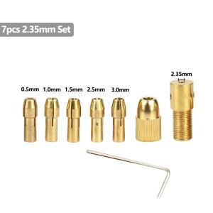 XCAN 미니 드릴 척 어댑터 콜릿, 드레멜 로터리 액세서리용 전기 모터 샤프트, 0.5-3.0mm, 2.35mm, 7 개