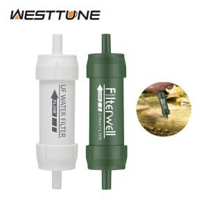 Westtune 야외 미니 소형 워터 필터 밀짚 캠핑 정화 생존 OR 비상 용품 휴대용 하이킹 정수기