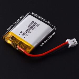 다양한 플러그 타입 500mAh 3.7V LiPo 602530 폴리머 리튬 배터리