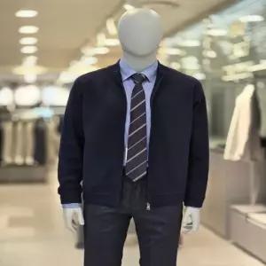 네이비 메리노울혼방 융기모 집업가디건LACK26W0178