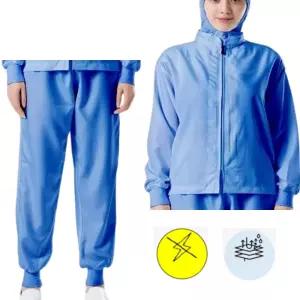 HACCP 체모 이물질 차단 활동편한 청색 위생복 편안한 위생가운 조리복하의 해썹