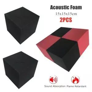 2Pcs 15x15x15cm 큐브 어쿠스틱 폼 방음 흡수 음악 룸 타일 벽 패널 난연성 고밀도 스폰지