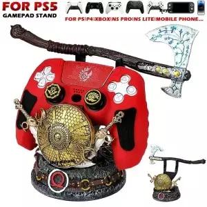 컨트롤러 보관 브래킷 God War 게임 스탠드 PS4/PS5/스위치용 범용 데스크탑 디스플레이 휴대폰 홀더
