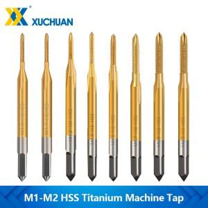 1개 우측 HSS 기계 탭 티타늄 코팅 미터법 나사 직선 플루트 M1 M1.1 M2