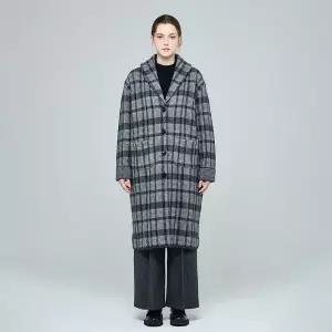 [UNIT](대전신세계)라쿤 블렌드 글리터 체크 아이비 코트 (UFKKCO46DN-GREY)