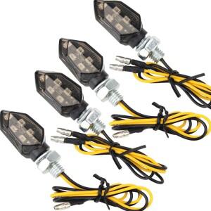 2/4PCS 미니 오토바이 연기 렌즈 회전 신호등 5LED 12V 앰버 깜박이 표시 등 오토바이 범용 설치가 용이함
