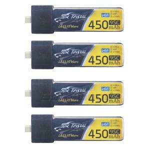 TATTU 450mAh 1S BT2.0 FPV Tiny Whoop Brushless Drone 용 커넥터가있는 3.8V 95C 배터리 Lipo