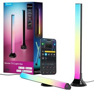 GOVEE 스마트 RGBWIC 라이트 바 45-70인치 TV용 15인치 WIFI TV 백라이트 | MATTER ALEXA GOOGLE ASSISTANT SMART 호환거실용 다중 배치 옵션 검정색