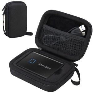 삼성호환 T7 / 터치용 라크도 하드 카빙 케이스 500GB 1TB 2TB USB 3.2 외장 SSD EVA 충격 방지 스토리지 여행용 가방 블랙