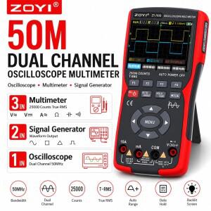 ZOYI ZT-703S 3-in-1 고정밀 전기기사용 스마트 테스터 듀얼 채널 디지털 오실로스코프 신호 발생기 멀티미