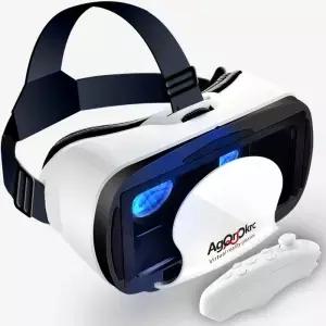 컨트롤러가 있는 VR 헤드셋 조절 가능한 3D 안경 가상현실 HD 블루레이 눈 보호 기능 휴대폰/안드로이드용