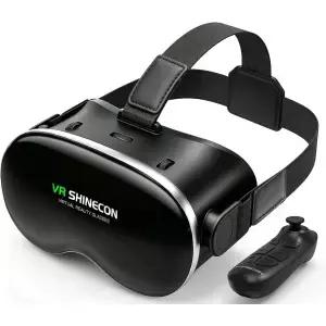 CoCerKet VR 헤드셋 블루투스 컨트롤러 HD 비구면 렌즈 조절 가능한 초점 및 IPD 4.7~7인치 스마트폰에