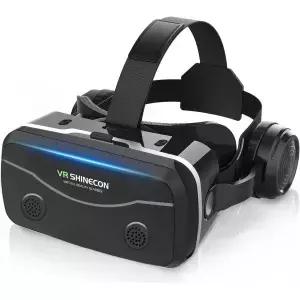 COCERKET 스마트폰 VR 헤드셋 내장 헤드폰 4.7-7.2인치 /Android용 몰입형 3D HD 비구면 렌즈 조절 가능한