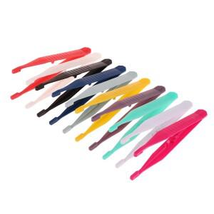 LM 10개 플라스틱 핀셋 수리용 소형 일회용 도구 공예품 어린이 장난감 클립 랜덤