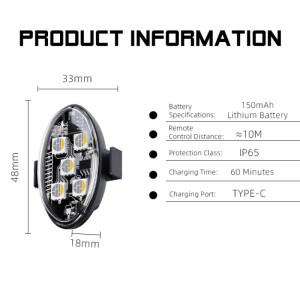 LED 경고등 타입-C 충전식 스트로브 테일라이트 자전거 전동 스쿠터 오토바이 헬멧 안전용 무선 RGB