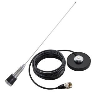 듀얼 밴드 NMO VHF 144/430MHz 5M RG-58 케이블, 고이득 자동차 모바일 햄 QYT 라디오 워키토키 안테나
