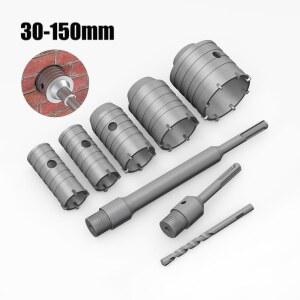 SDS-Plus 콘크리트 벽 구멍 톱 해머 드릴 비트, 원형 샤프트 절단 도구, 석조 시멘트 블록, 30-150mm, 1PC