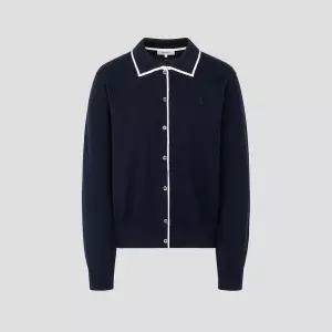빈폴 레이디스 코튼 플레인 칼라 배색 카디건 네이비 BF625AC11R LE1221036071