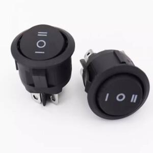 2/5pcs KCD1 20mm 라운드 스위치 6PIN ON-OFF-ON 3 로커 10A 125V