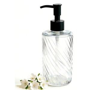 500ml / 17 Oz 질감 있는 핸드 글라스 비누 디스펜서, 검은색 플라스틱 펌프 헤드 포함, 리필 가능한 액체 병, 욕실과 주방에 적합, 손 비누, 주방 세제 또는 로션 용도로 사용 가능