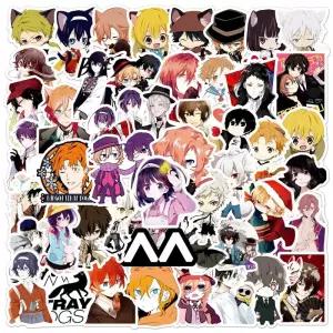 50Pcs Bungo Stray Dogs 스티커 다자이 오사무 만화 DIY 노트북 스케이트 보드 전화 데칼