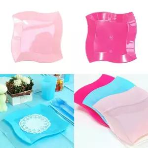 [셀러에이드]플라스틱파티접시 웨이브19cm(6개입) 생일파티 홈파티