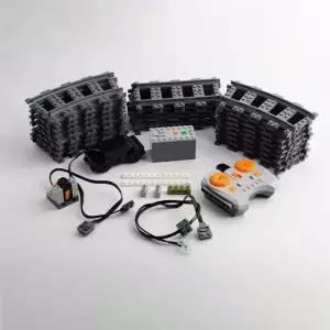 DIY 기차 모터 세트 IR 리모컨 수신기 AAA 배터리 케이스 LED 스트립 레일 트랙 시티 트레인 PF MOC 블록