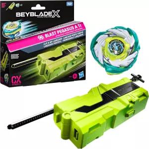 Beyblade X Clip Rip Launcher with Takara Tomy Attack Type Top Right-Spinning Toy Battling Tops Game