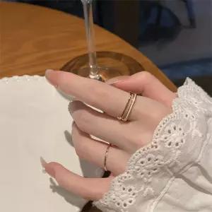 [하프클럽/]선물용 글레이즈 더블 레이어 오픈 링set