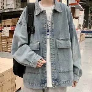 청자켓 남자 아우터 데님 재킷 루즈핏 포켓 간절기