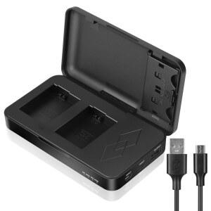 소니용 2개의 SD 카드 슬롯이 있는 A6000 NP-FW50 FAST 듀얼 배터리 충전기 | USB C 입력 지원 소니 ALPHA A6400 ZV-E10 A7 호환II A6100 A7 A6500 A6300 A5100 A7RII A7S A7S2 A7R 카메라 배터리