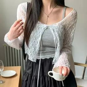 [하프클럽/하젤]라이카 레이스 볼레로 가디건_M3275