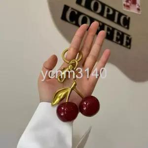  체리 키링 앵두 커플 악세사리 미니 우정 키체인 휴대폰 레드체리 펜던트